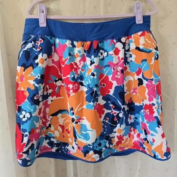 EUC Lands' End Active Floral Swim Skort - Picture 2 of 5